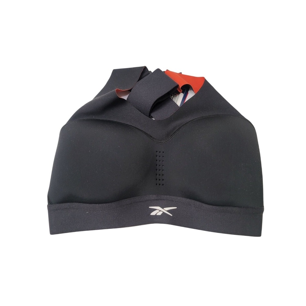 NEW Reebok Women's Black Sports Bra XS With Adjustable Straps & Hook Closure